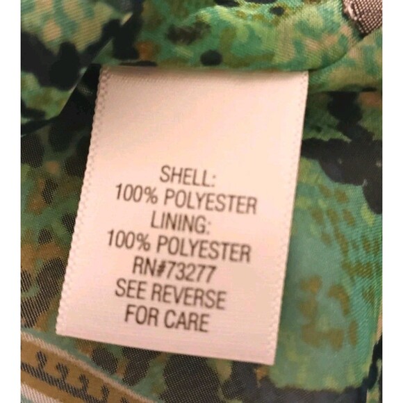 Dana Buchman Sz Large Overlay Kaftan Poncho Style Green Print - Picture 6 of 8